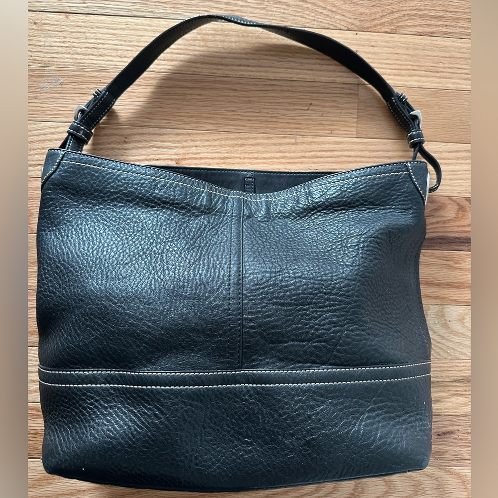 Coach Black Pebbled Leather Shoulder Bag - Picture 3 of 5